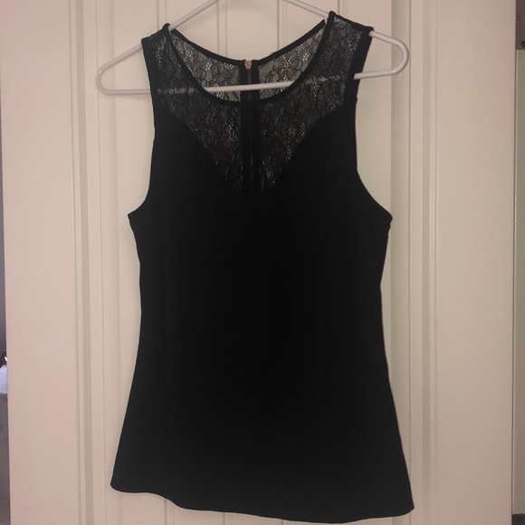 Express Tops - Black express tank top with lace detail medium
